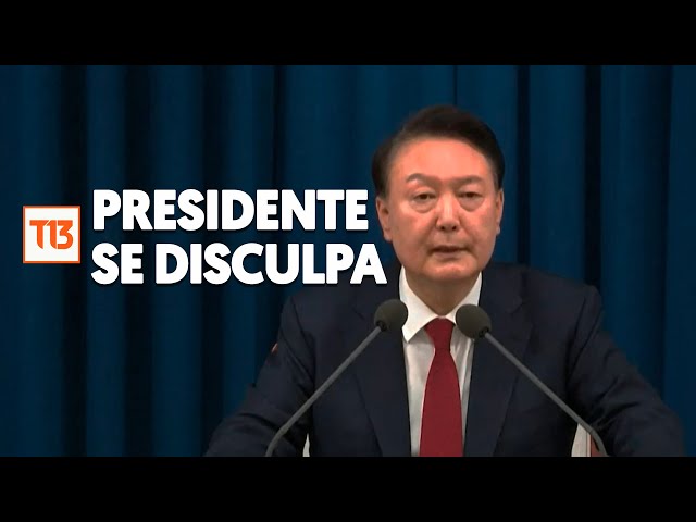 ⁣Presidente de Corea del Sur pide perdón por declarar Ley Marcial