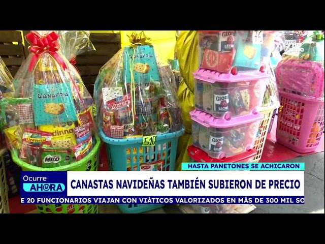 ⁣Canastas navideñas subieron de precio y hasta los panetones se achicaron