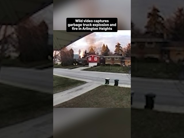 ⁣WATCH: Garbage truck explosion caught on doorbell camera in Arlington Heights