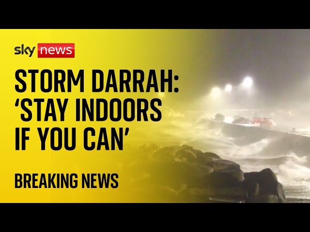 ⁣Millions urged to stay inside as Storm Darragh hits UK and Ireland