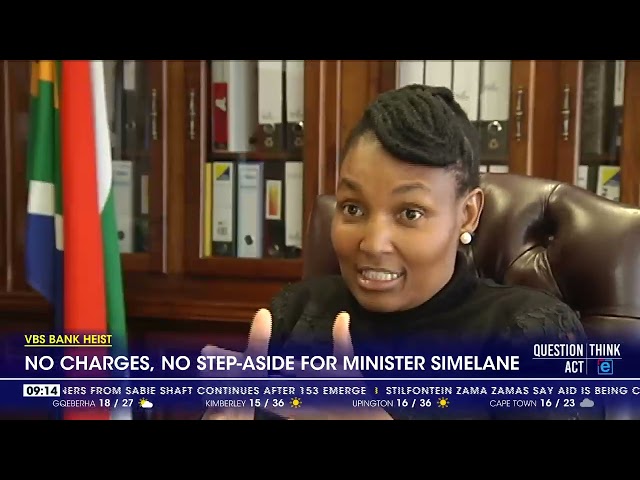 ⁣No charges, no step-aside for minister Simelane