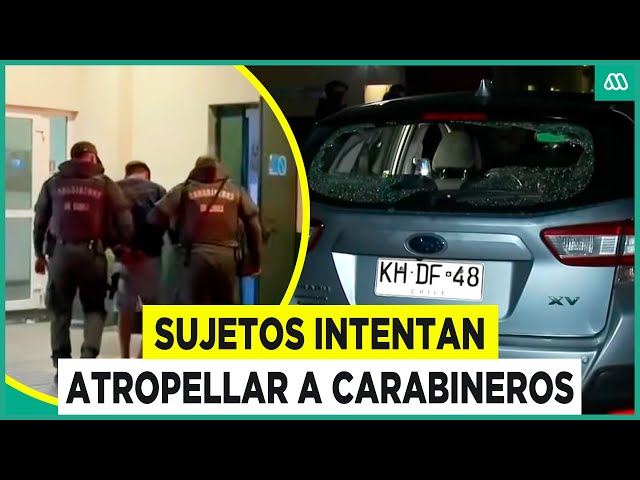 ⁣Dos detenidos por evadir control: Intentan atropellar a Carabineros