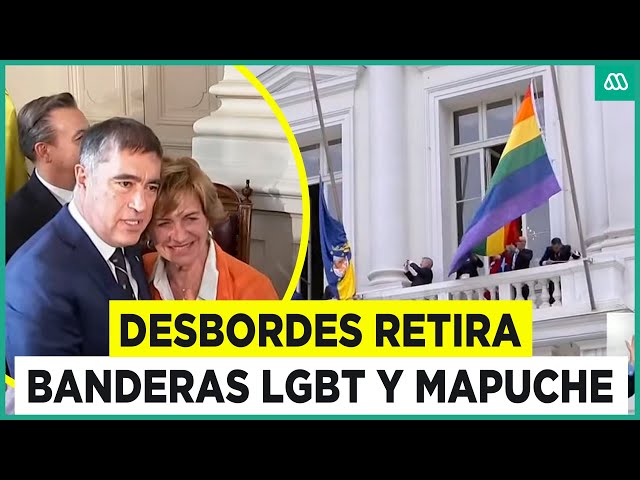 ⁣Llegada de Desbordes a Santiago: Retiran banderas mapuche y LGBTIQ+ de municipalidad