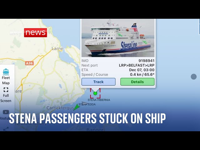 ⁣Storm Darragh: Stena Line passengers stuck on boat near Belfast overnight