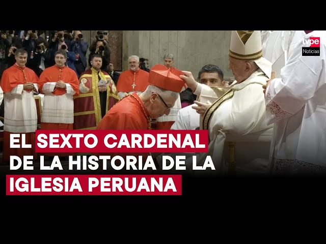 ⁣Monseñor Castillo es investido como cardenal del Perú por el papa Francisco