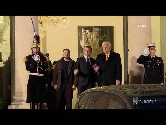 ⁣Donald Trump, Volodymyr Zelensky et Emmanuel Macron se sont rencontrés