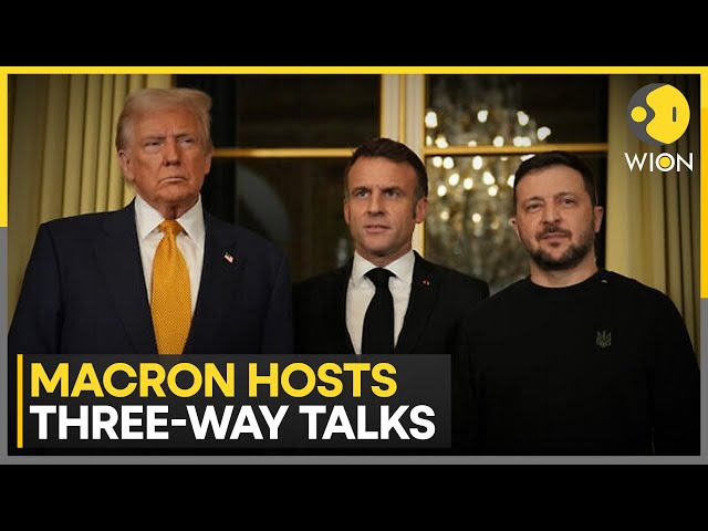 ⁣Macron, Trump & Zelensky Holds Three-Way Talks At Elysee Palace | World News | WION