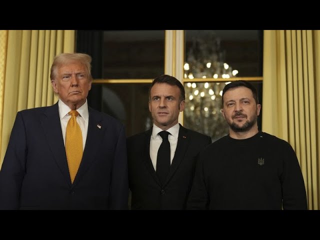 ⁣Emmanuel Macron a reçu Donald Trump et Volodymyr Zelensky à l'Élysée