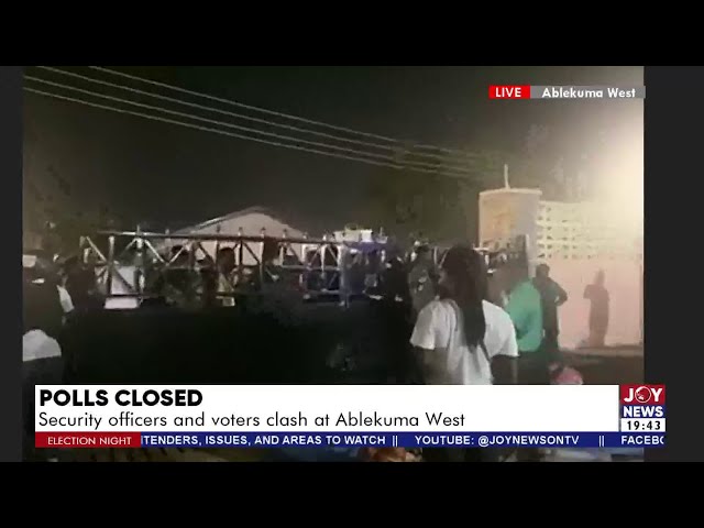 ⁣Polls closing: Security officers and voters clash at Ablekuma West