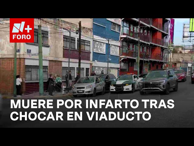 ⁣Hombre muere por infarto tras chocar en la lateral de Viaducto, CDMX - Las Noticias