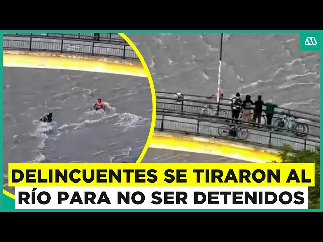 ⁣Delincuentes se tiraron al río para no ser detenidos