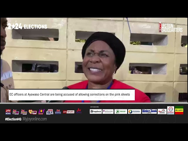 ⁣Election 2024: EC officers at Ayawaso Central are accused of allowing corrections on the pink sheets