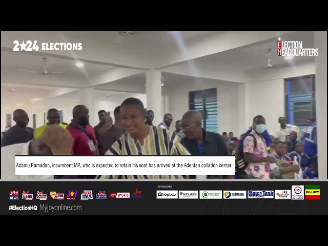 ⁣Adamu Ramadan who is expected to retain his seat has arrived at the Adentan collation center.