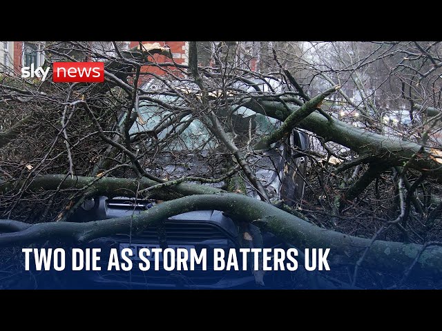 ⁣Storm Darragh: Two men die and hundreds of thousands without power as winds reach 93mph