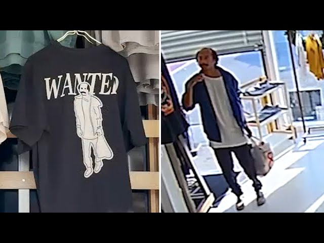 ⁣Venice store owner creates 'Wanted' T-shirt line featuring photo of man caught stealing fr