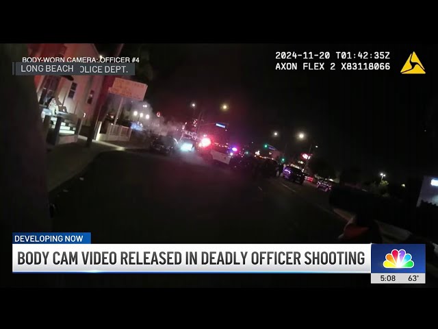 ⁣Body cam video released in deadly officer involved shooting in Long Beach