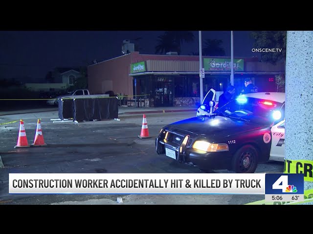 ⁣Construction worker hit and killed by truck in Bell