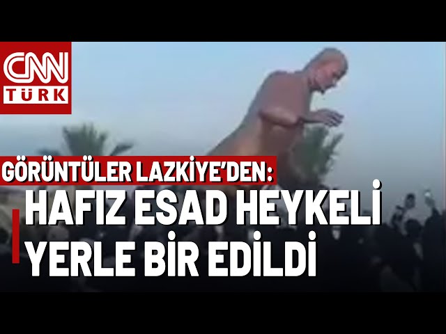 ⁣Esad Rejimi Çöktü: Lazkiye'de Hafız Esad Heykeli Böyle Yıkıldı!