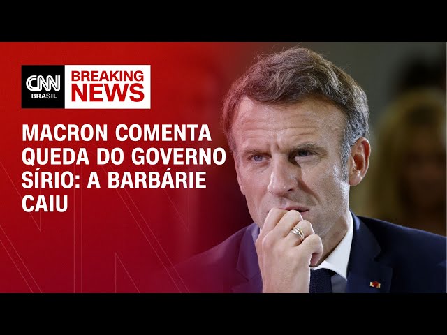 ⁣Macron comenta queda do governo sírio: A barbárie caiu | AGORA CNN