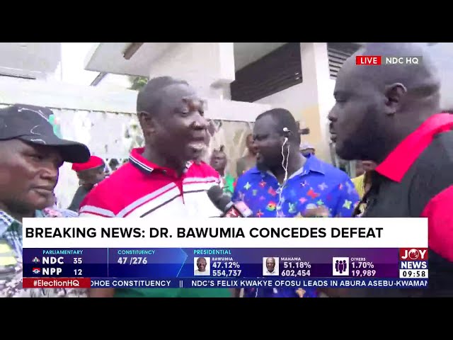 ⁣Mahama's win is a 2nd independence for Ghanaians - NDC supporters as Bawumia concedes defeat