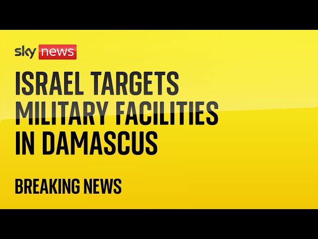 ⁣Israeli airstrikes hit military facilities in Damascus