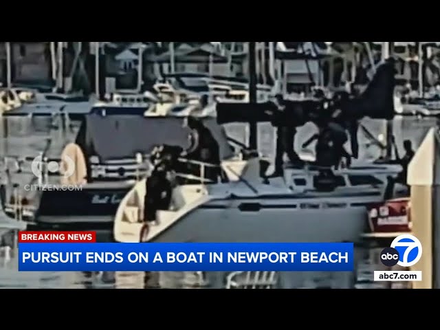 ⁣Chase ends on boat in Newport Beach's Balboa Island