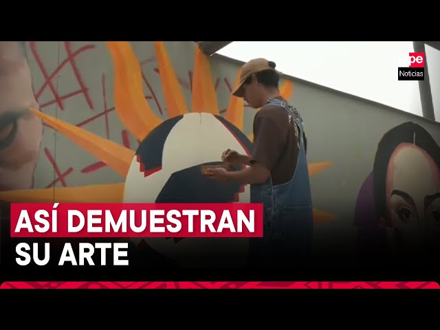 ⁣Cercado de Lima: parque La Muralla se llena de arte y color con muralización urbana