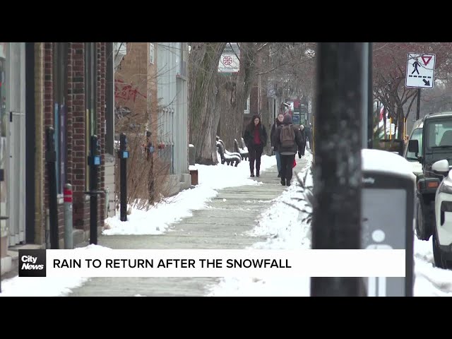 ⁣Snow, rain to continue into the week in Montreal