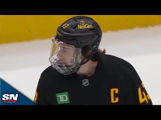 ⁣Canucks' Quinn Hughes Scores While Sporting Bubble Visor vs. Lightning