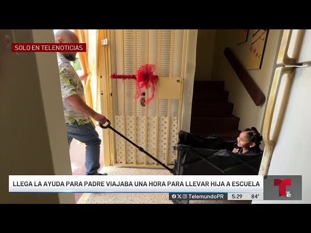 ⁣¡De admirar! Joven padre camina una hora para llevar a su hija a la escuela