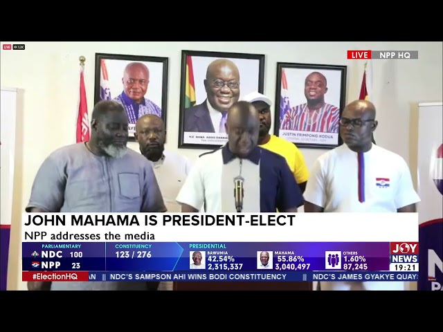 ⁣NPP calls on the NDC leadership to urge their members to allow the EC to carry out its duties.