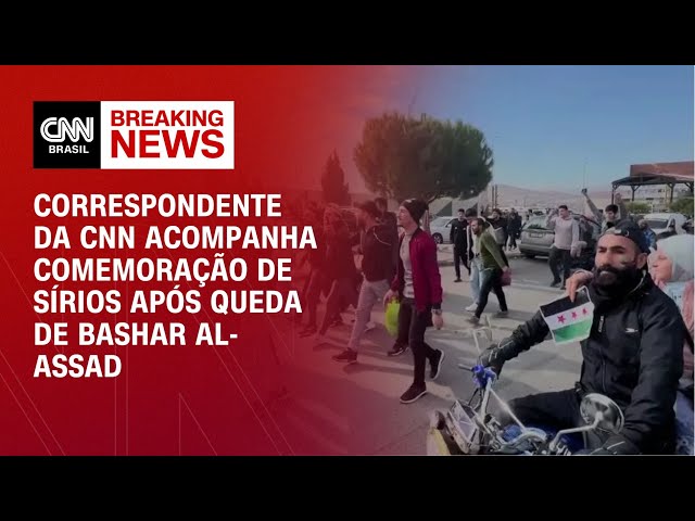 ⁣Correspondente da CNN acompanha comemoração de sírios após queda de Bashar al-Assad | AGORA CNN