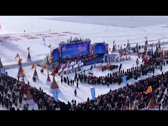 ⁣Ice collecting festival held in China's Harbin