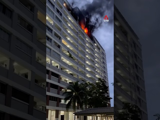 ⁣Fire breaks out at Tampines HDB flat