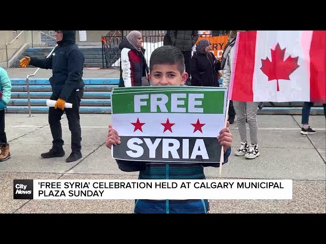 ⁣'Free Syria' celebration held at Calgary Municipal Plaza Sunday