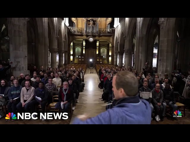 ⁣Workers who rebuilt Notre Dame to perform inside the historic church this week