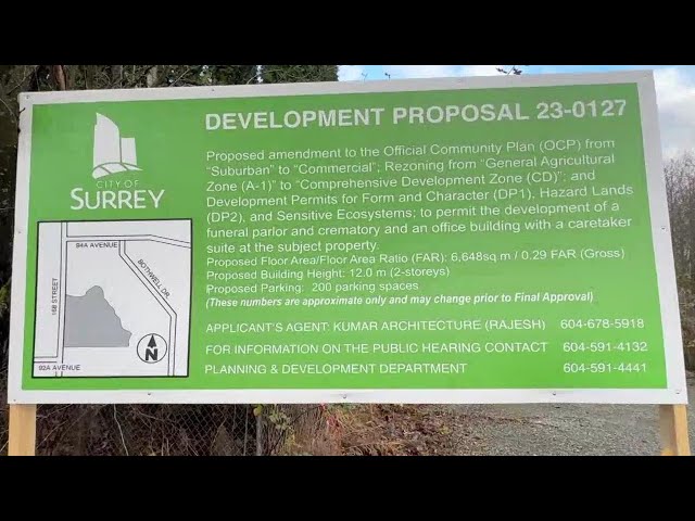 ⁣Surrey residents concerned about proposal to build a crematorium and funeral parlour in a residentia