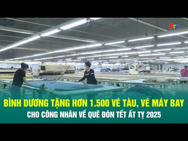 ⁣Bình Dương tặng hơn 1.500 vé tàu, vé máy bay cho công nhân về quê đón Tết Ất Tỵ 2025