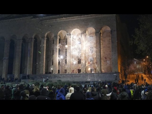 ⁣Tens of thousands of Georgians protest against ruling party for the 11th straight day