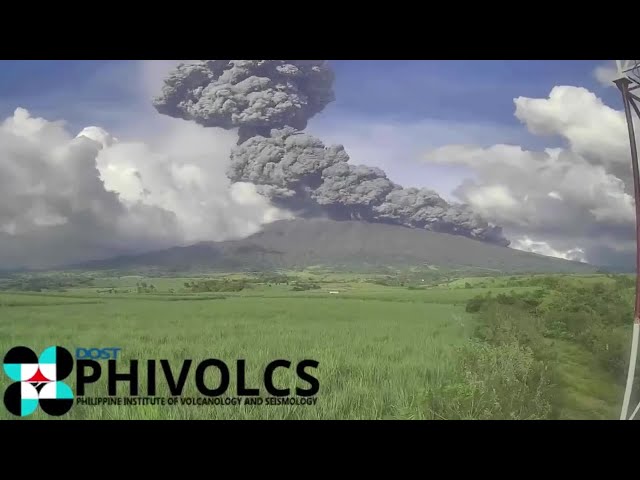 ⁣Philippine volcano erupts, spews plume of ash, gas