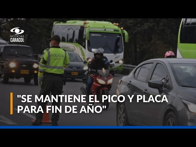 ⁣Pico y placa en Bogotá continuará para fin de año, confirma la Secretaría de Movilidad