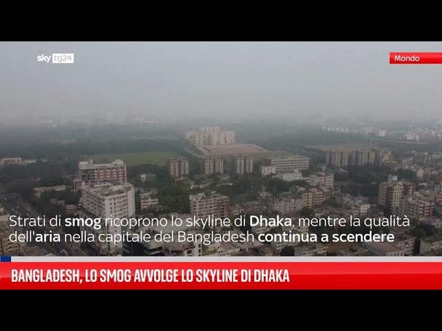 ⁣Lo smog in Bangladesh visto dal drone