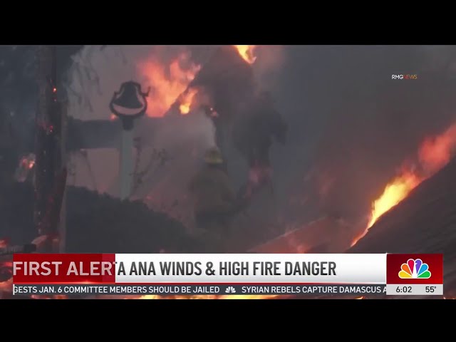 ⁣Return of Santa Ana winds prompts red flag warning, fire danger