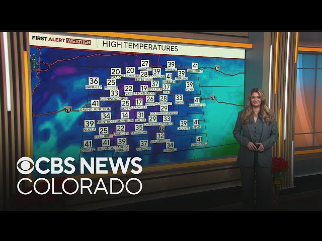 ⁣Much colder for Colorado with light snow across the Denver metro