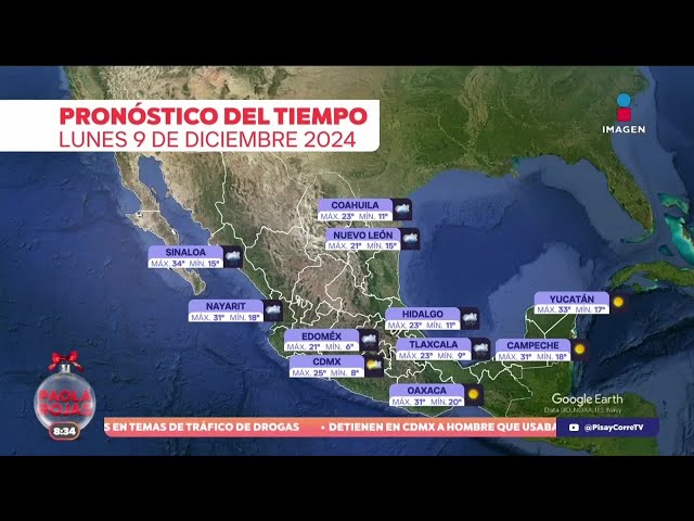 ⁣Pronóstico del tiempo 09 de diciembre de 2024 | DPC con Paola Rojas