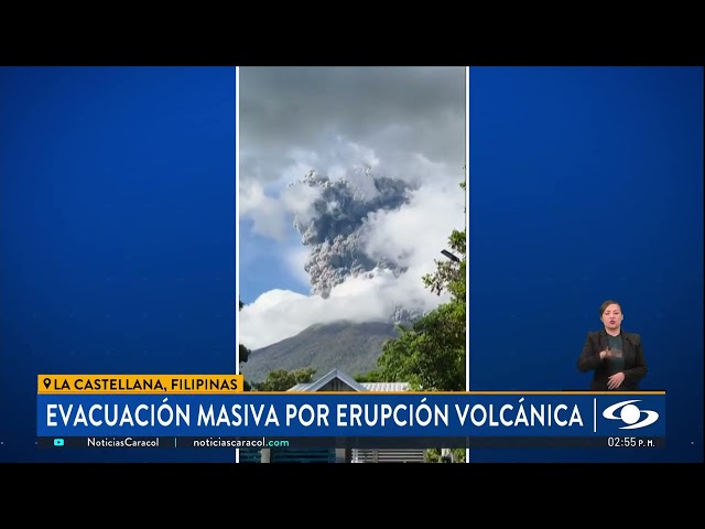 ⁣Masiva evacuación por erupción volcánica en Filipinas