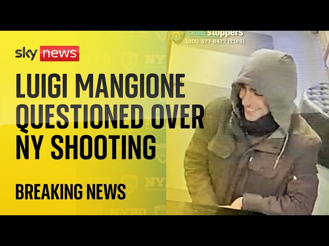 ⁣Luigi Mangione named as man being questioned over shooting of health insurance boss