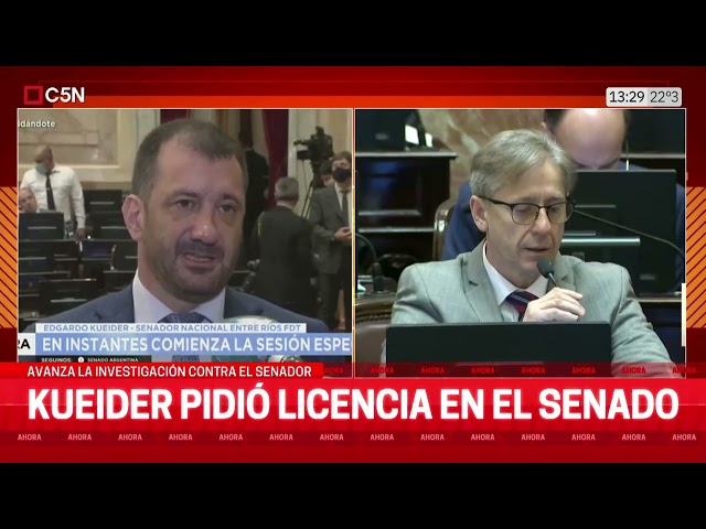 ⁣EDGARDO KUEIDER pidió la LICENCIA al cargo de SENADOR