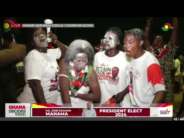 ⁣#Election2024: John Mahama declared President: Wild jubilation in parts of Accra