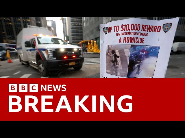 ⁣US police question 'person of interest' after killing of CEO in New York | BBC News